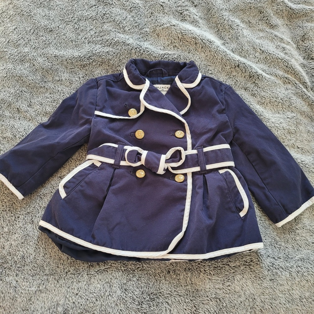 Janie Jack Girl Peacoat Jacket 6-12 Months Nautical Preppy Sailor Parisian 21725